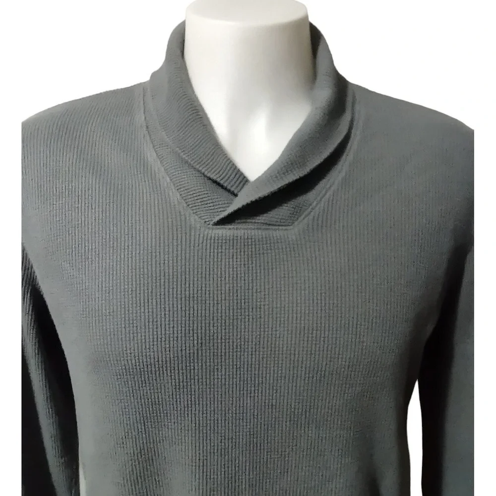 Banana Republic Sweater Men's Size Medium Gray Mock Neck Turn Down Long Sleeve